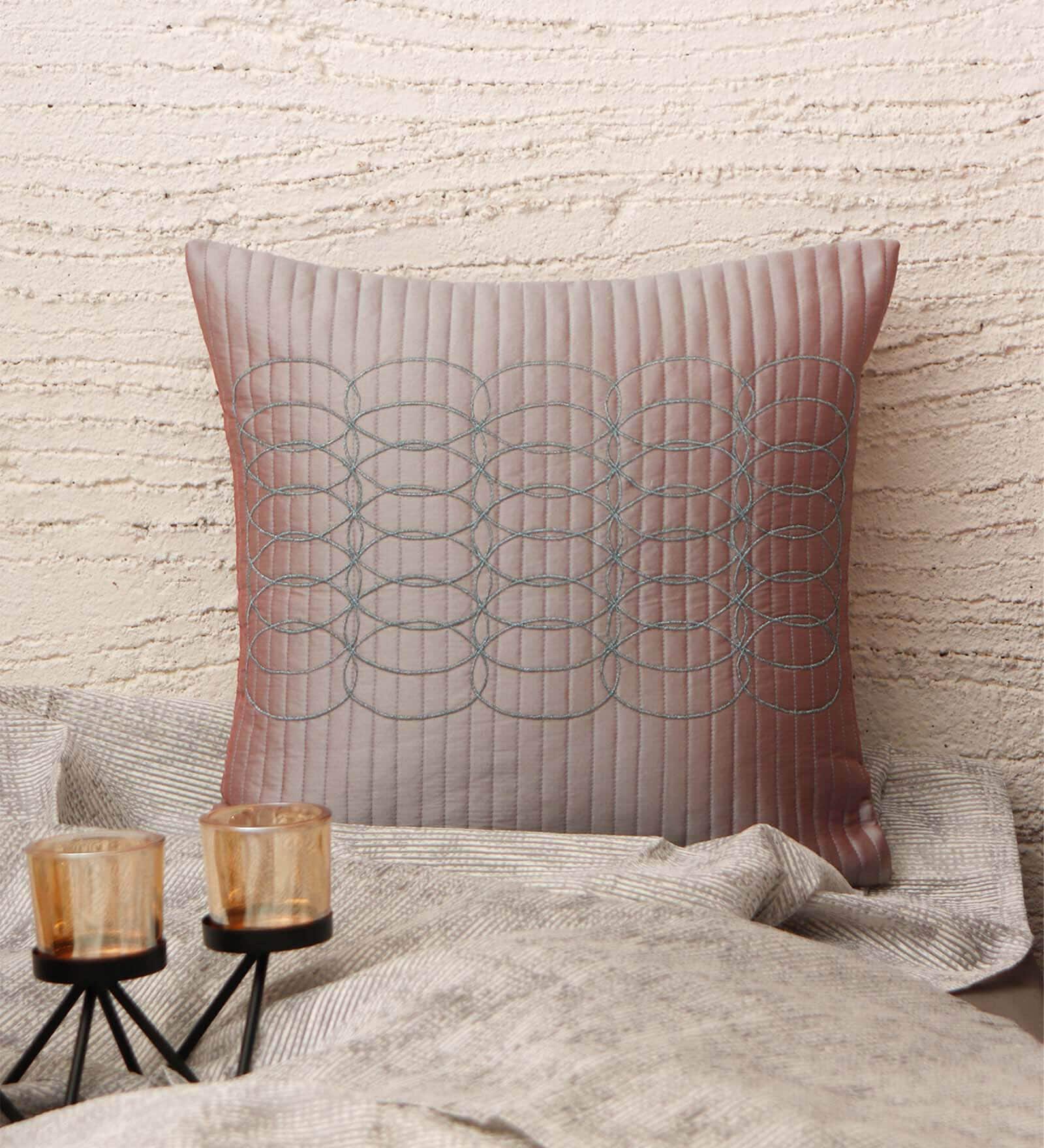Dark Grey Textured Polyester 16 x 16 Inches Cushion Cover