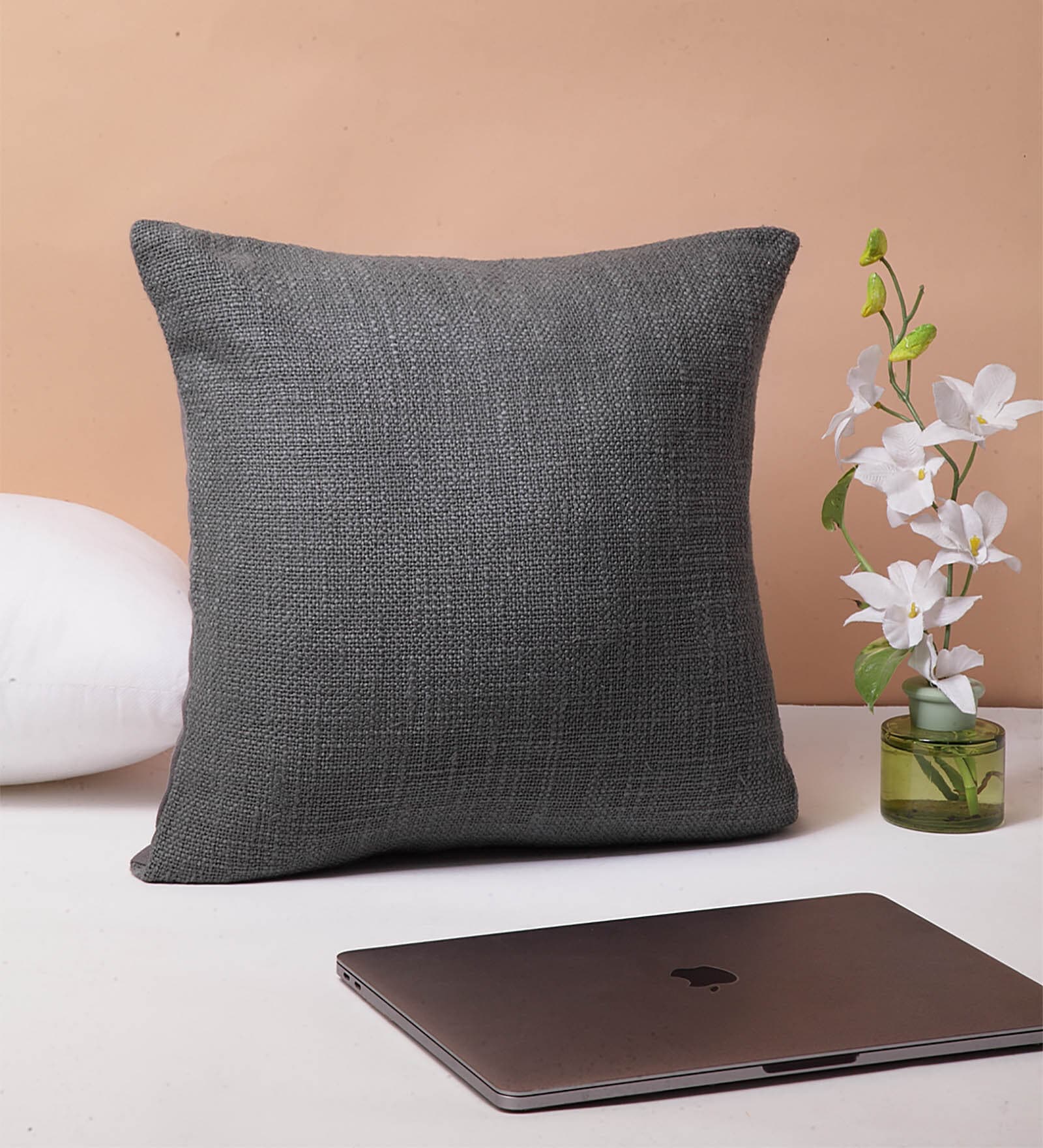 Dark Grey Solid 16x16 inches Cushion Cover