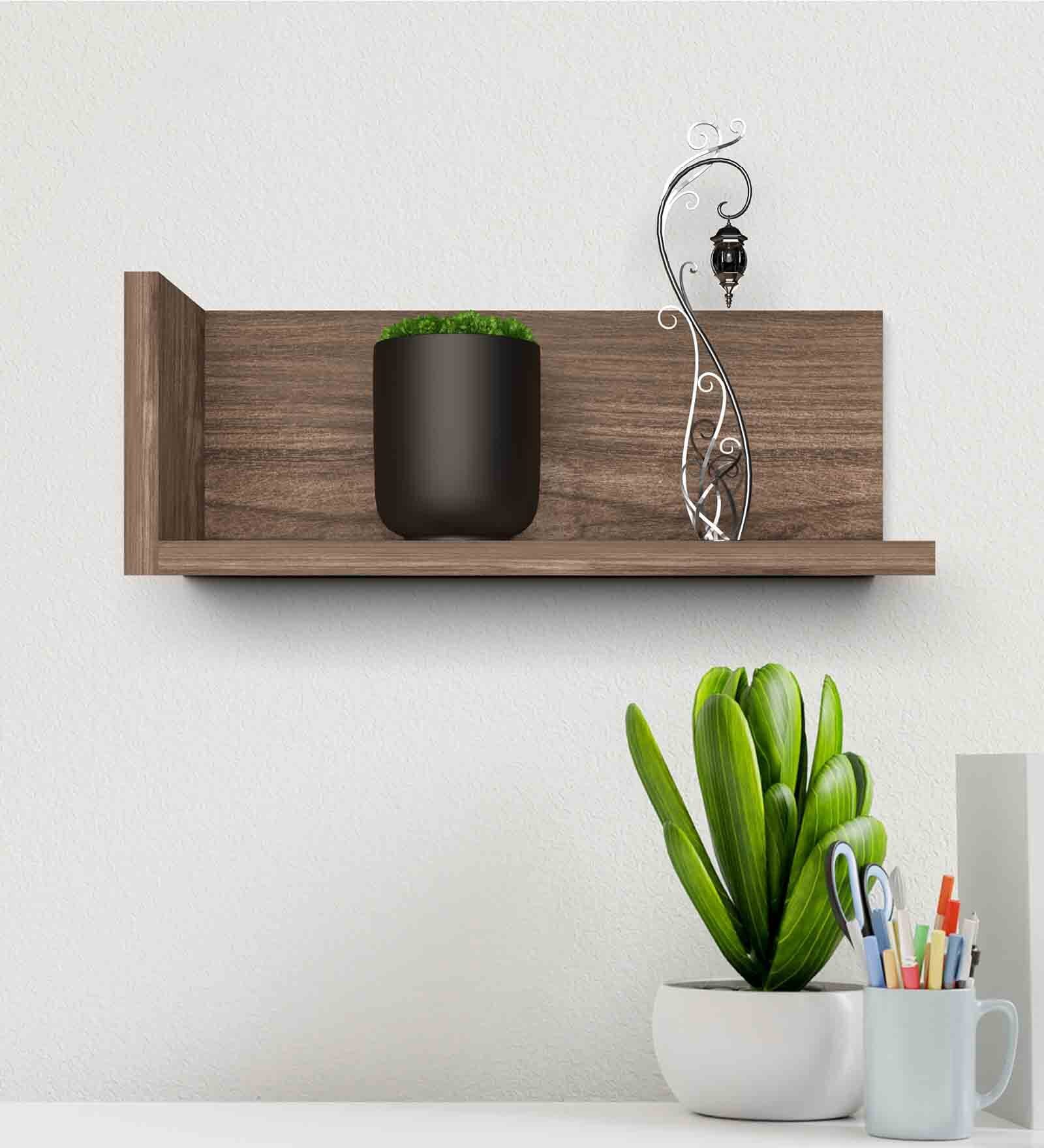 Dark Oak Engineered Wood Wall Shelf
