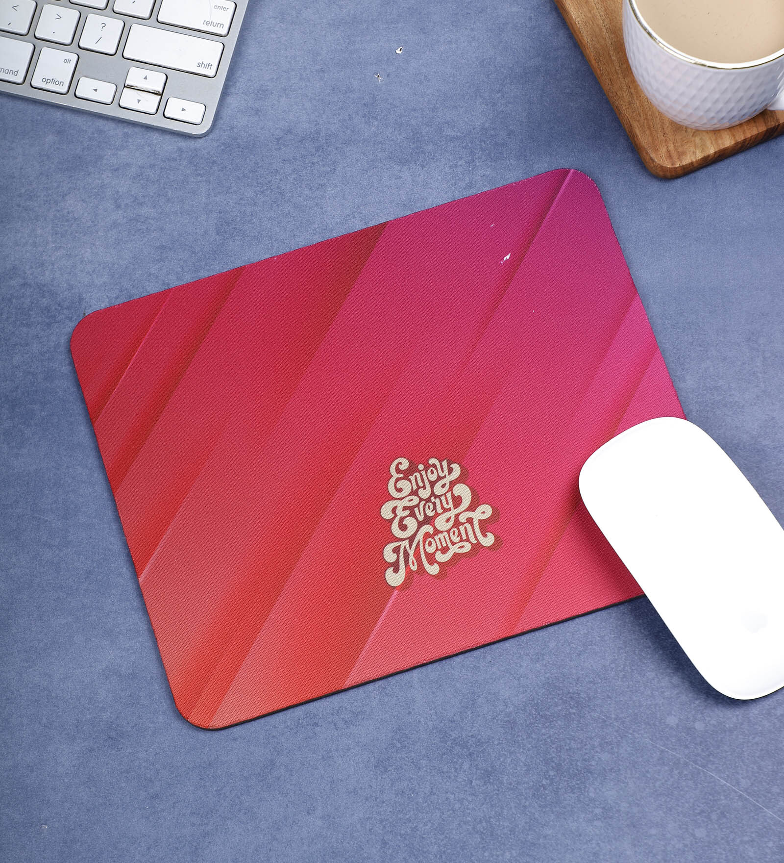 Dark Pink Printed Rectangle Mousepad