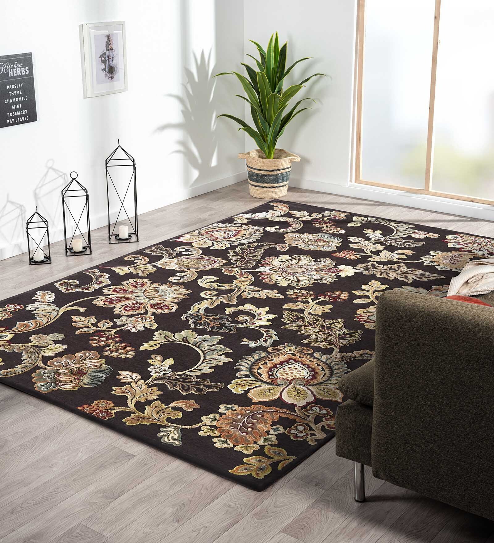 DarkBrown Neo Persian 5x7 Feet Machine Made Carpet