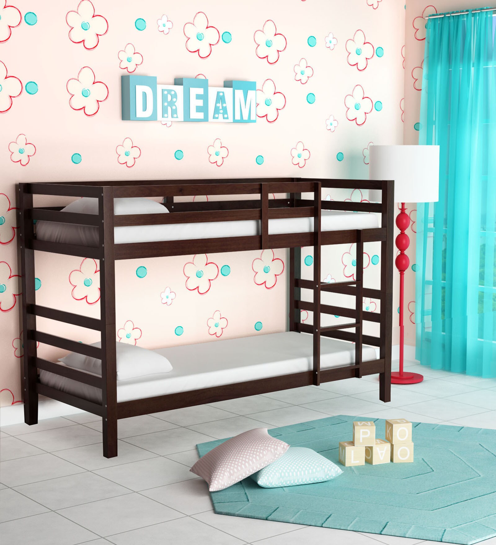 Dave Bunk Bed in Walnut Finish