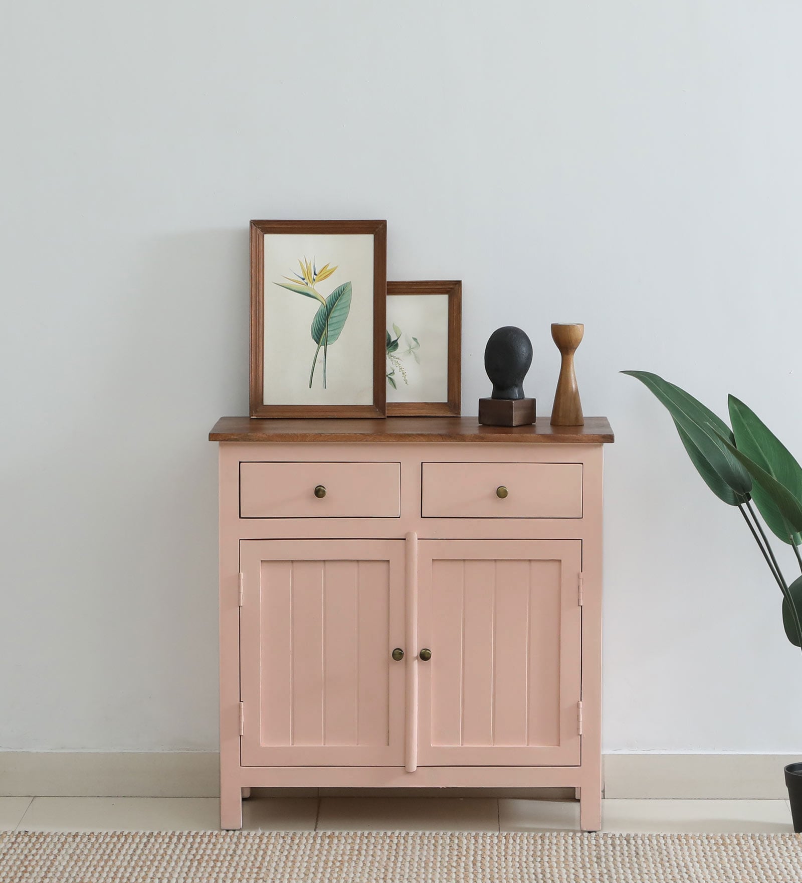 Davos Mango Wood 2 Door Sideboard In Pink Colour