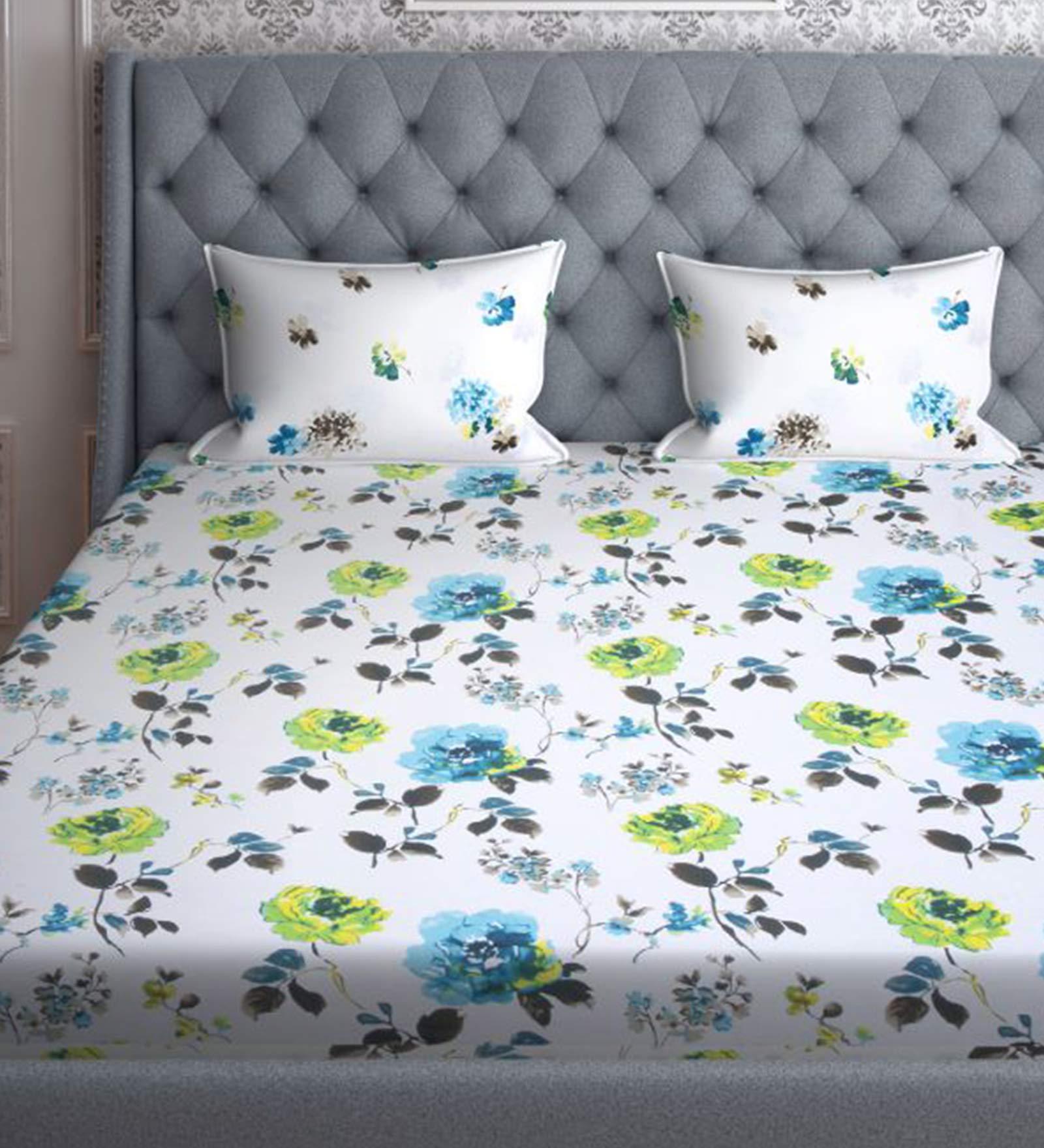 Buy Day 2 Day Cotton 144TC Double Bedsheet with 2 Pillow Covers by