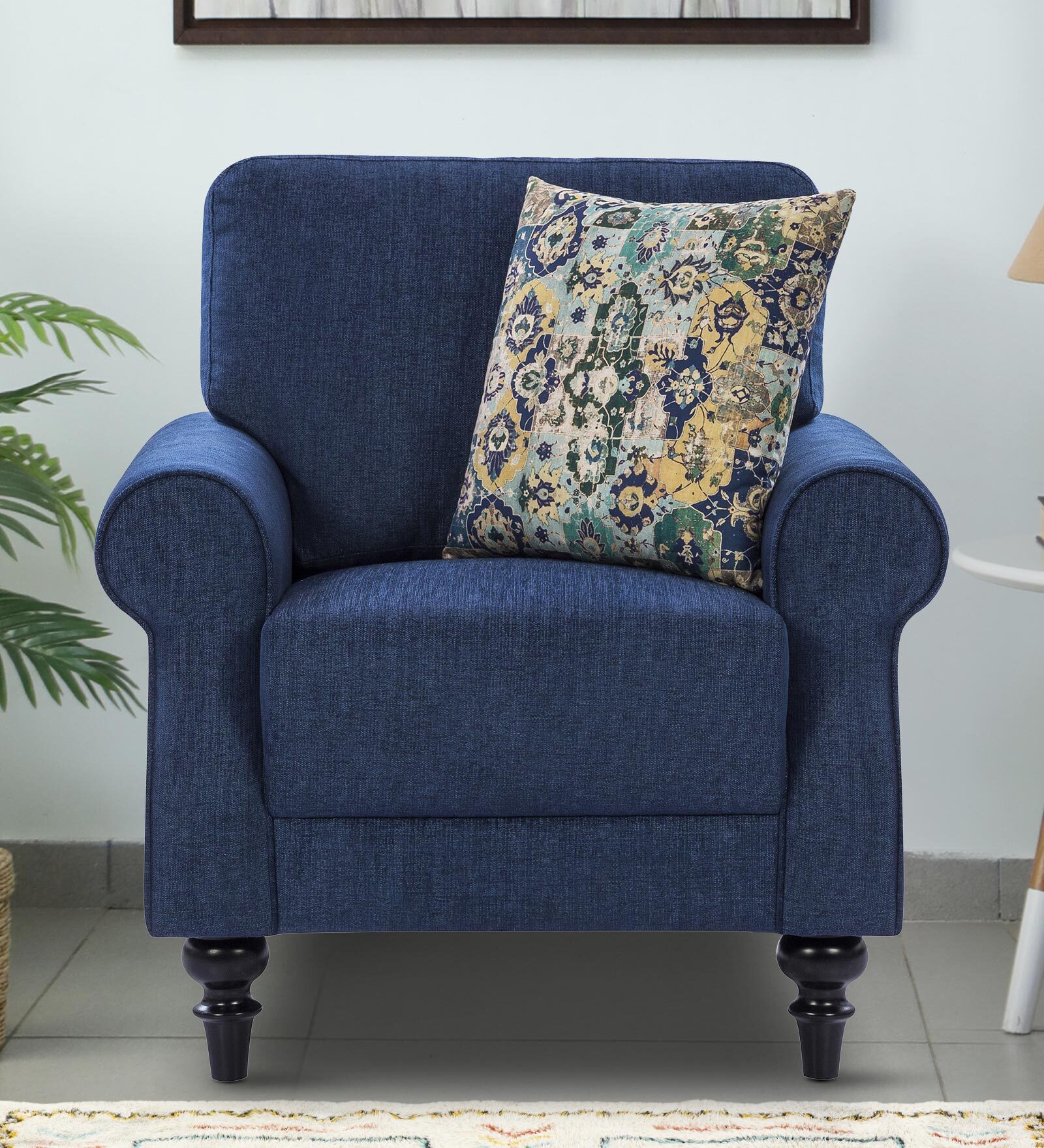 Buy Dayton Fabric Seater Sofa In Blue Colour At Off By Urban