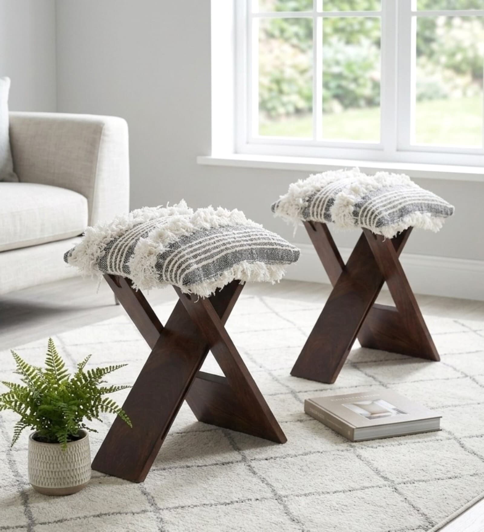 Dayton Stool Set Of 2 In Provisional Teak Finish