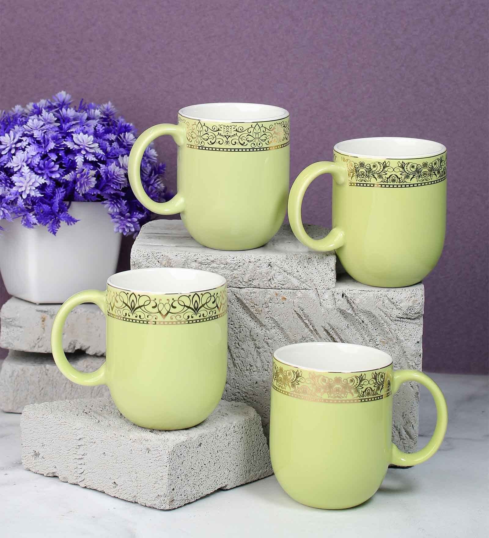 Dazzle Mug 300ml Set of 4 Lilly green