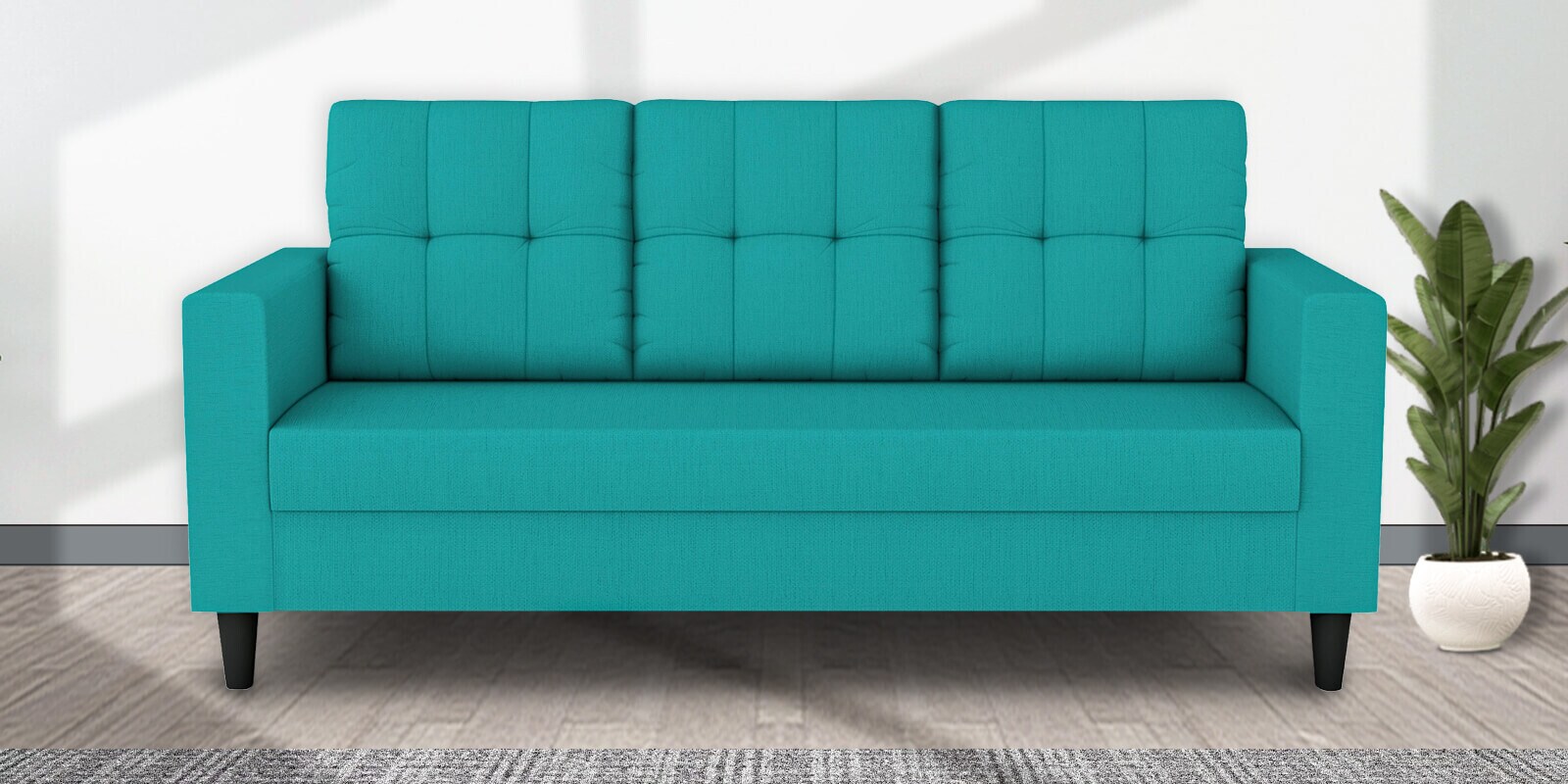 Darcy Fabric 3 Seater Sofa in Aqua Blue Colour