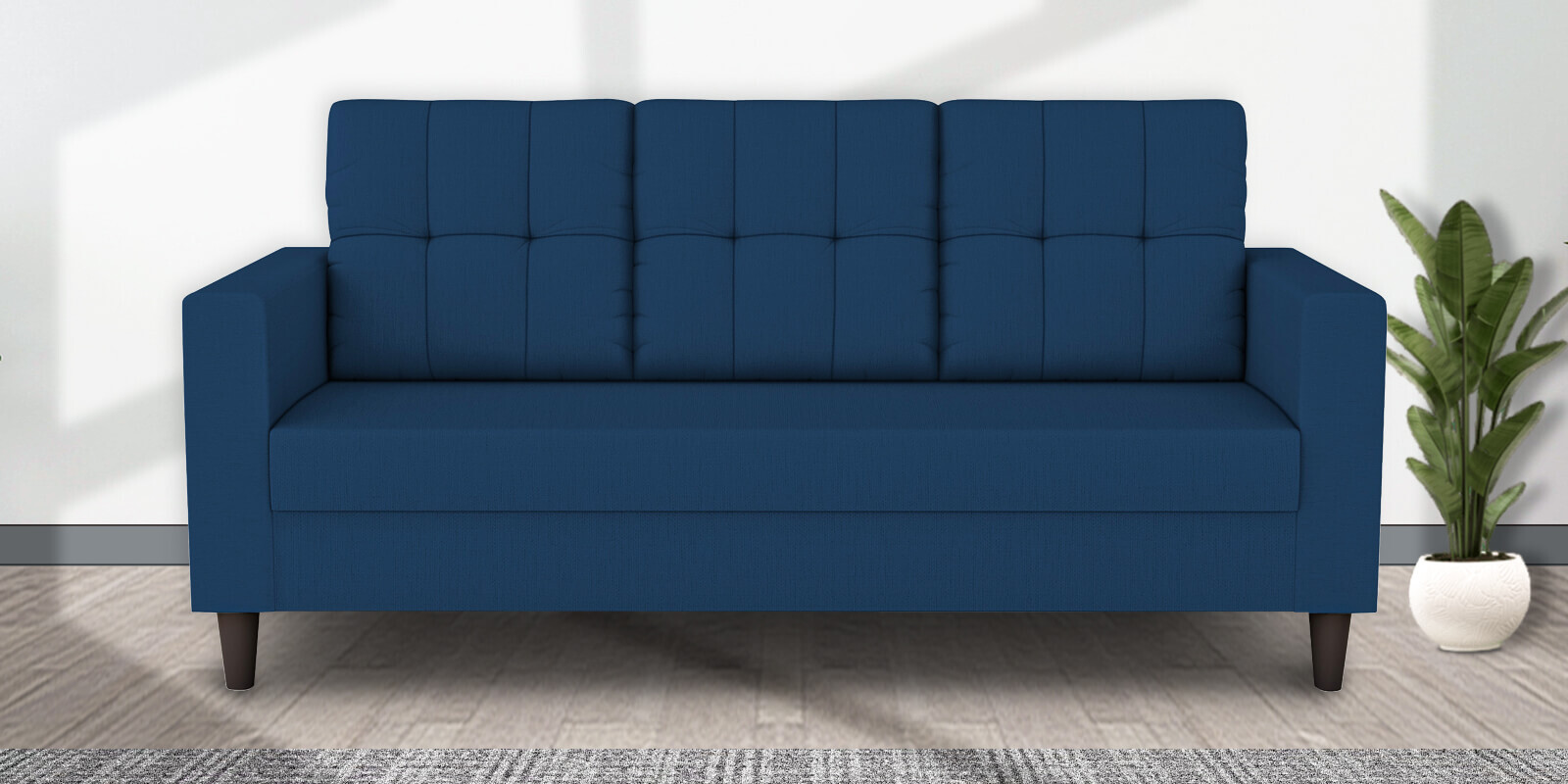 Darcy Fabric 3 Seater Sofa in Blue Colour Darcy Fabric 3 Seater Sofa in Blue Colour