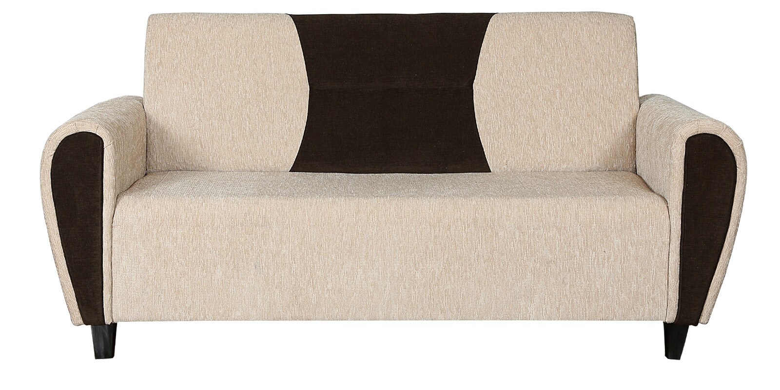 Buy Dazzle Three Seater Sofa in Brown & Cream Colour by KurlOn Online