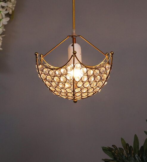 Daffodil Gold Crystal Hanging Light