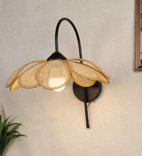 Dahlia Black Iron Wall Light | E27 holder | without Bulb | Eliante by Jainsons Lights