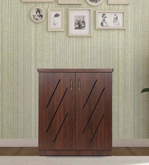 Dainty Shoe Cabinet in Brown Finish