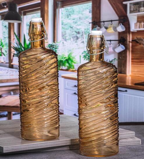 Daisy Color Glass Bottle Set of 2pcs