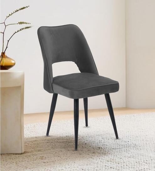 Daisy Fabric Dining Chair In Grey Colour