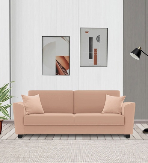 Daku Fabric 3 Seater Sofa In Cosmic Beige Colour