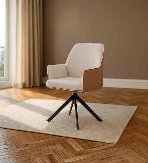 Dallas American Leatheretteette Dining Chair In Tan Brown Colour