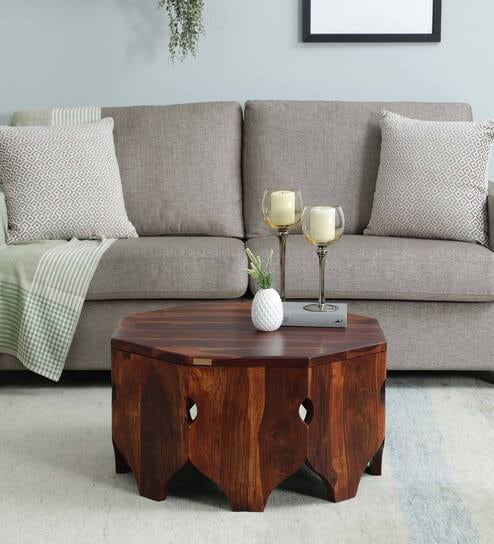 Damayanti Sheesham Wood Coffee Table in Scratch Resistant Honey Oak Finish
