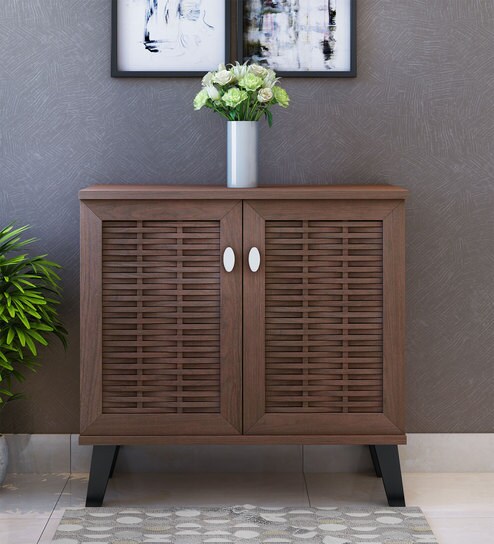 Buy Dane Small Shoe Cabinet In Walnut Finish By Home Online