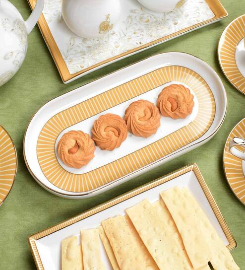 Dankotuwa Mustard Iris Oval Platter