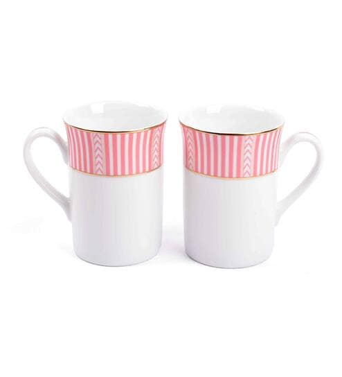 Dankotuwa Stripe Pink Classic Coffee Mug Set of 2