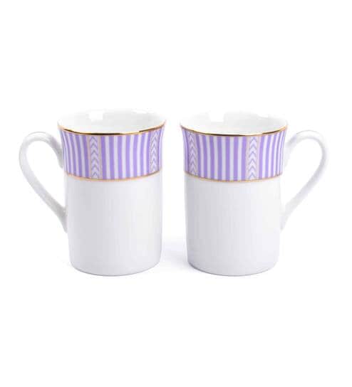 Dankotuwa Stripe Purple Classic Coffee Mug Set of 2