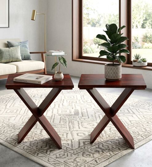 Darcy Bedside Table Set Of 2 In Honey Finish