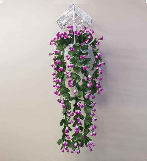 Dark Pink Polyester Artificial Creeper Without Pot