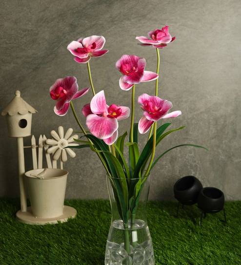 Pink Polyester Stunning Dark Orchid Artificial Flowers