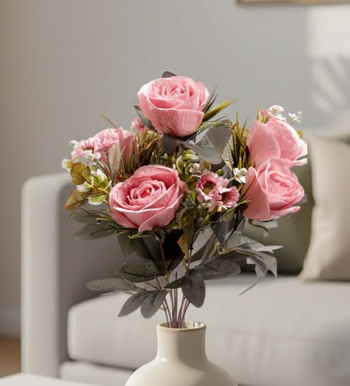 Dark pink Silk Rose Silk Bunch Single Stem Flower