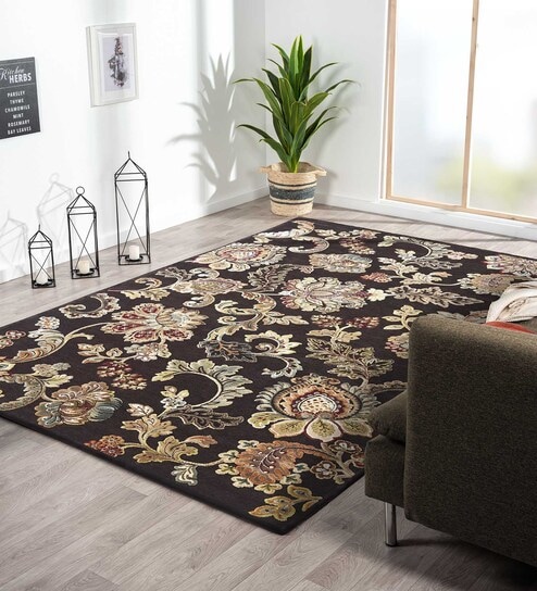 DarkBrown Neo Persian 5x7 Feet Machine Made Carpet