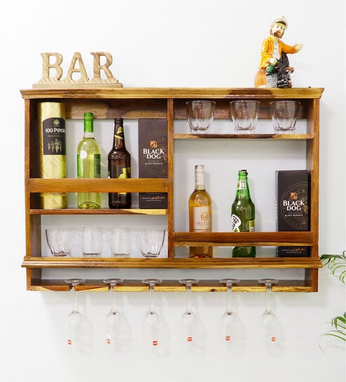 Dave Wine Rack In Walnut Finish