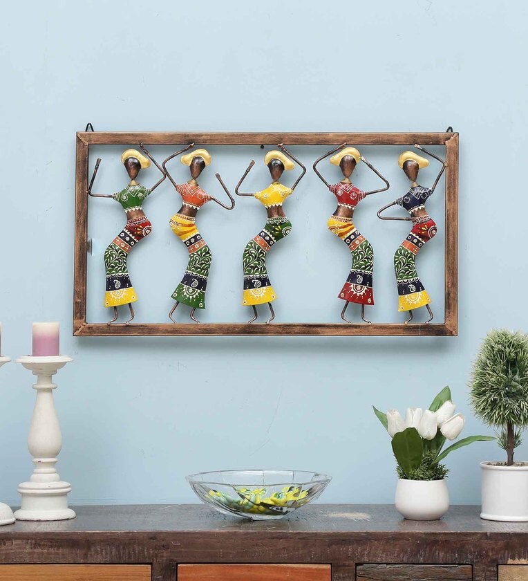 Buy Iron Dancing Doll Wall Art In Multicolour By Mahalaxmi Art And
