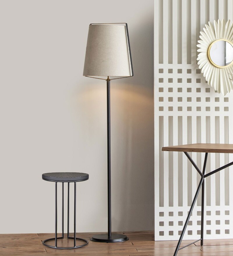 b&q black floor lamp