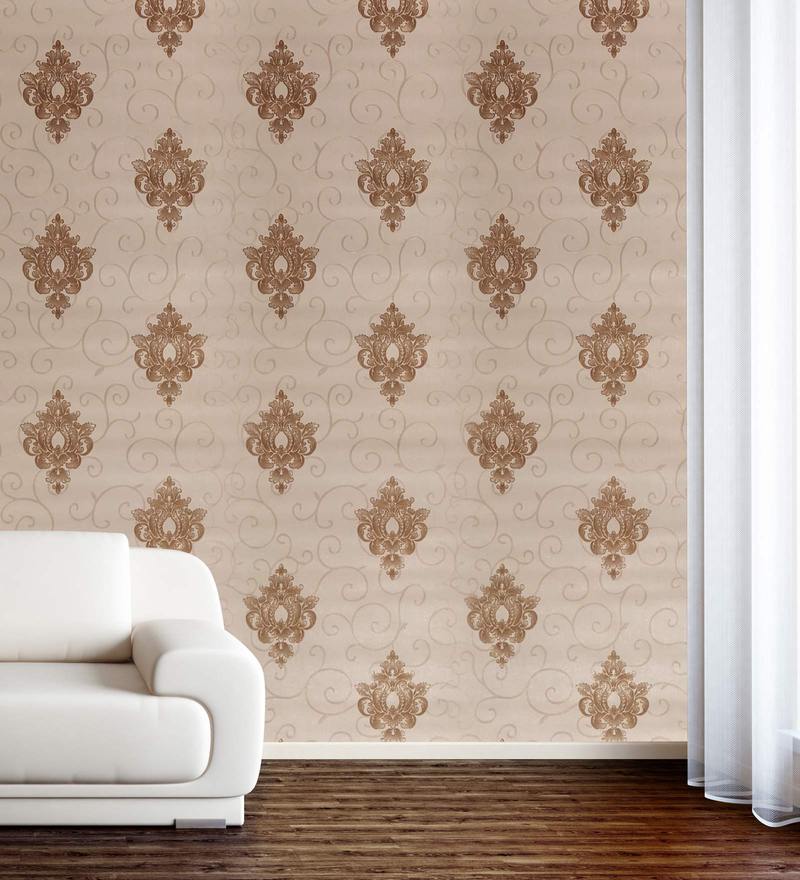 Browncream Whitebeigegrey Damask Wallpaper 3d Embossed Wall Paper Roll  Luxury Textured Non Woven For Bedroom Living Room  Wallpapers  AliExpress