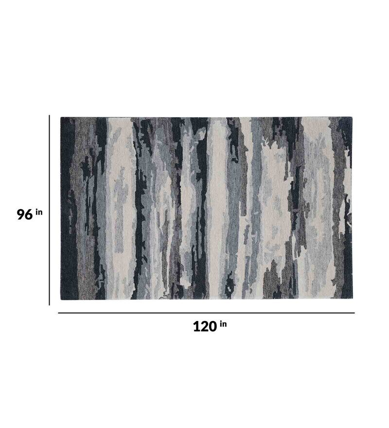 Buy Dark Gray Wool Viscose Abstract 8x10 Feet HandTufted Carpet by