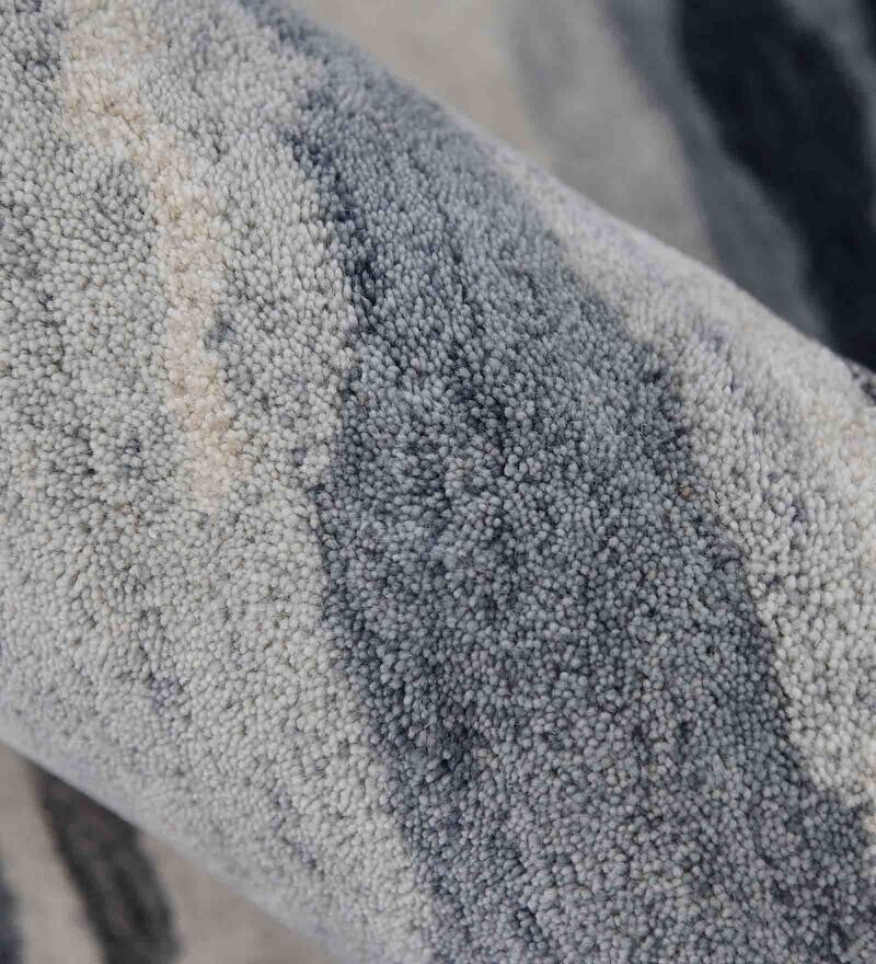 Buy Dark Gray Wool Viscose Abstract 8x10 Feet HandTufted Carpet by