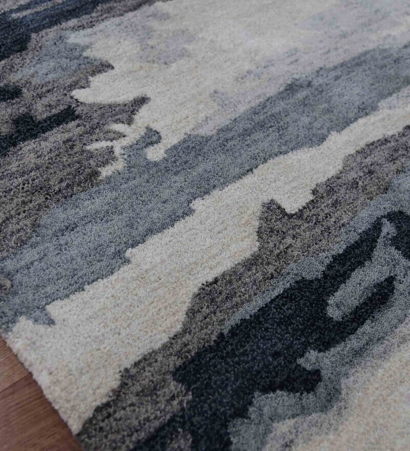 Buy Dark Gray Wool Viscose Abstract 8x10 Feet HandTufted Carpet by