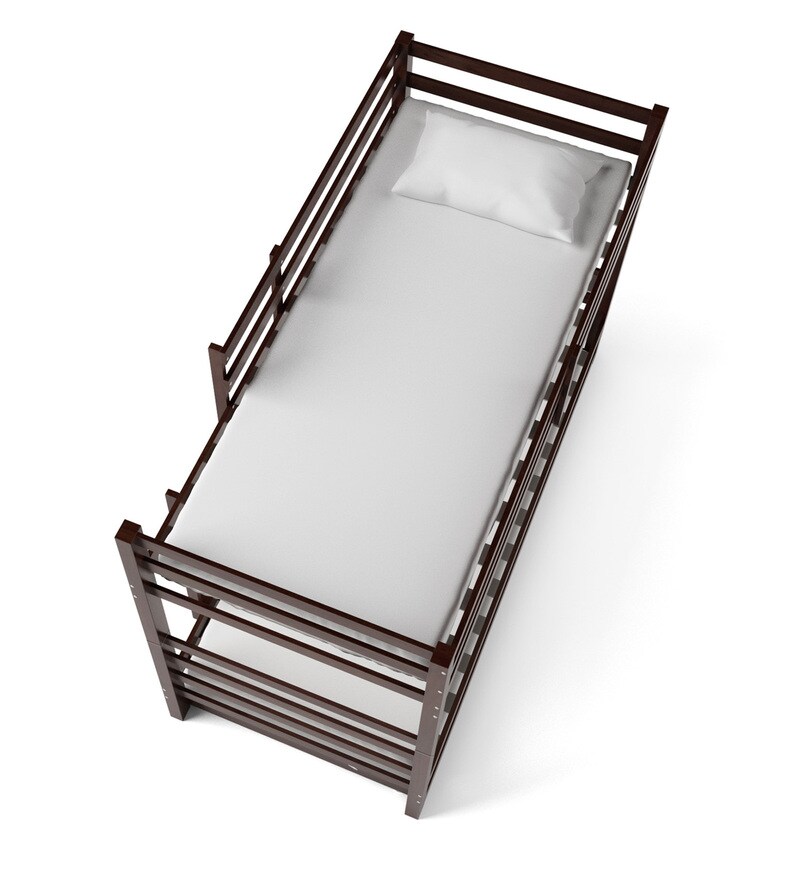 Buy Dave Bunk Bed with Trundle in Walnut Finish CasaCraft By Pepperfry Online Trundle Bunk