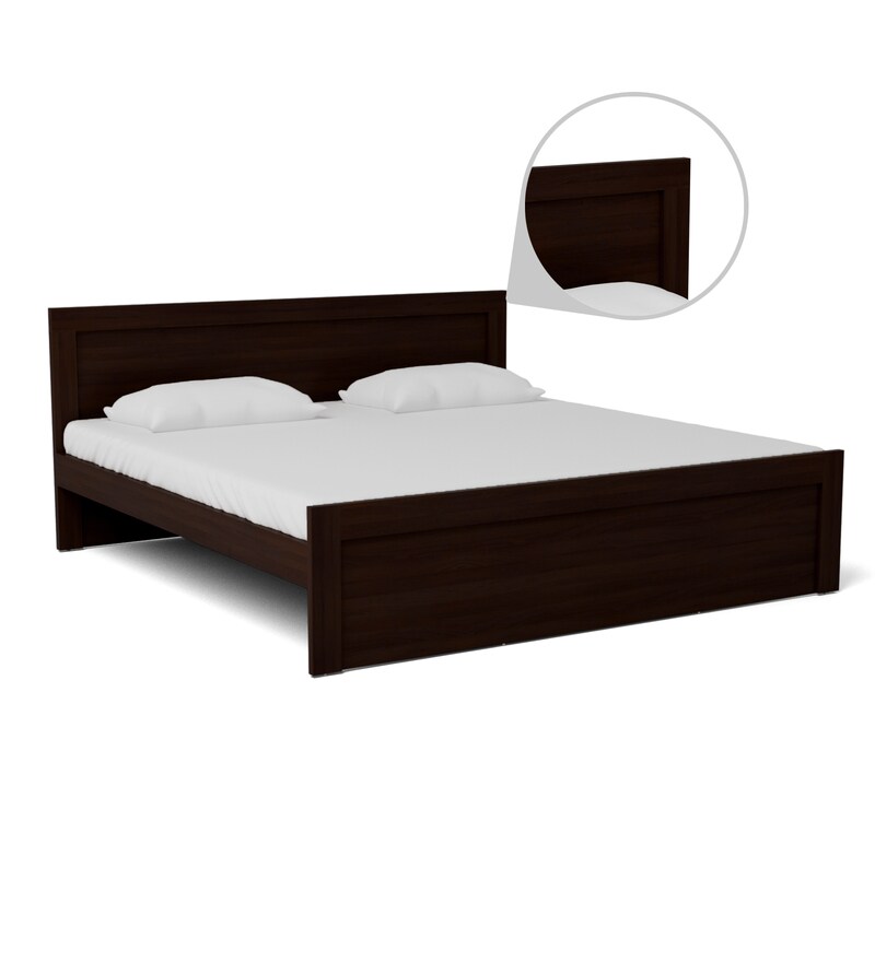 Buy Dazzle Queen Size Bed in Walnut Finish by HomeTown Online Modern