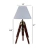 Charlotte White Cotton Shade Night Lamp With Wood & Metal Base