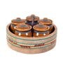 Multicolor Ceramic and Wood 5 Pcs Storage Jar with Spoon & Tray
