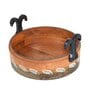 Dadiji's Brown Glass, Terracotta and Wood 6 Pcs Condiment Jars with Spoon Holder & Tray