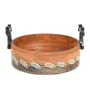 Dadiji's Brown Glass, Terracotta and Wood 6 Pcs Condiment Jars with Spoon Holder & Tray
