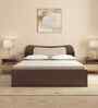 Daffodil Queen Size Bed in Walnut Finish with Headboard & Box Storage