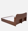 Daffodil Queen Size Bed in Walnut Finish with Headboard & Box Storage