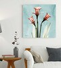 Daffodil Red Painting Modern Canvas Floral Wall Art Archival Print, Wall Painting For Living Room D cor