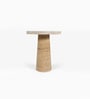 Daffodil Marble Top Side Table In Natural Finish