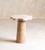Daffodil Marble Top Side Table In Natural Finish