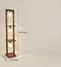 Daffodil Wooden Shelf Floor Lamp with Jute Shade & Brown Base